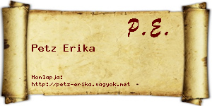 Petz Erika névjegykártya